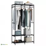 Avatud riidekapp 40 x 95 x 180 cm must riiulitega