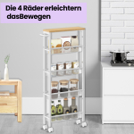 K&ouml;&ouml;giriiul ratastel 13 x 45.4 x 99.6 cm valge