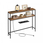 Konsoollaud 20 x 100 x 80 cm pruun-must riiuliga