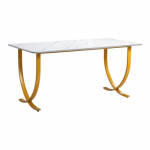 Kuldne kirjutuslaud 160 x 80 x 75 cm valge plaat