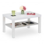 Diivanilaud 45 x 79 x 55 cm valge MDF ja alumine riiul