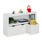Laste hoiuriiul 60 x 102 x 30 cm valge 3 ratastega kasti