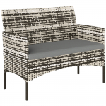 V&auml;listingimuste diivan 2-kohaline helehall rattan