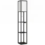 LED p&otilde;randalamp riiulitega 26x26x161 cm must-valge
