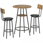 Baarikomplekt 3 osaline 60x60x91 cm pruun