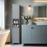 Kitsas vannitoakapp hall MDF 30,1 x 30,1 x 170,1 cm