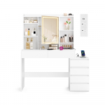 Peegliga meigilaud 40 &times; 124,7 &times; 145 cm LED
