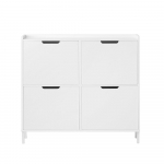 Valge jalatsikapp 100 &times; 19 &times; 91 cm MDF ja metall