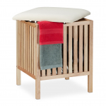 Pesukorv 51 x 41 x 41 cm pruun 40 L ja pehme istmega