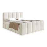 Boxspringvoodi Manitoba 180x200 cm kreemjas boucl&eacute;
