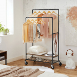 Riidestange 104.5x40x160cm must, pruun