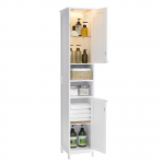 Vannitoakapp valgustusega 30x30x170cm valge