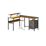 Kirjutuslaud nurgaga 150 x 120 x 76 cm pruun LED ja USB