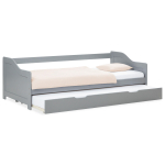 Lastevoodi pesukastiga 90x200 hall puidust lisavoodiga