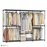 Avatud riidekapp 112 x 43 x 165 cm must riiulitega
