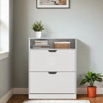Jalatsikapp valge 24 x 80 x 102 cm 2 luuki esikusse