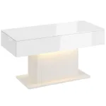 LED kohvilaud hoiuruumiga 108x48x55 cm valge