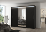 Liugustega Riidekapp DENIS 250 250x215x58 Must