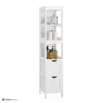 K&otilde;rge vannitoakapp 30 x 30 x 142 cm valge kitsas MDF