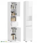 K&otilde;rge vannitoakapp 30 x 30 x 170 cm valge MDF riiulid
