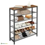 Metallist jalatsiriiul 100 x 30 x 110 cm pruun 5 tasandit