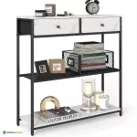 Konsoollaud sahtlitega valge 24 x 76 x 80 cm