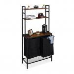 Puidust pesukorv 162 x 80 x 34 cm must-pruun