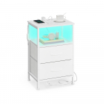 &Ouml;&ouml;kapp valge 30 x 39,6 x 60,4 cm LED ja laadimisjaam