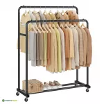 Riidestange ratastel 46,5x110x155,5 cm must teras 90 kg