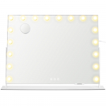Meigipeegel 80 x 60 cm LED-valgustusega mattvalge