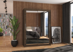 Liugustega riidekapp PERMO 150 150x200x58 Choco