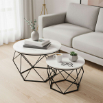 Diivanilauad 2 tk 60x45 cm valge must