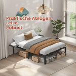 Voodi 190 x 140 x 41.3 cm Must