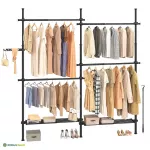 Garderoob 34 x 162 238 x 208 310 cm mattmust riiulitega
