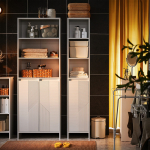 K&otilde;rge vannitoakapp 170 cm valge MDF kitsas 30 &times; 30 cm