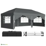 Paviljon 6 x 3 x 2,6 m tumehall terasraam