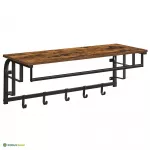 Riidenagi seinale must-pruun 66 x 30 x 27 cm riiuliga
