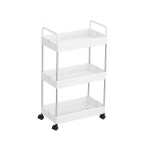 Serveerimislaud ratastel 40 x 22 x 67 cm valge