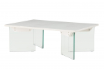 Klaasist diivanilaud Ester 120x80 cm valge MDF-plaat