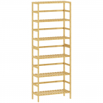 Bambusest riiul 60 x 26 x 161 cm 6 reguleeritavat tasandit