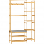 Esikupink riiuliga 104 x 33 x 175 cm bambus