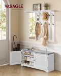 Jalatsipink riidepuu ja peegliga 101 cm valge MDF