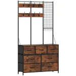 Riidenagi riiuli ja 7 sahtliga 100x30x183 cm