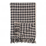 Puuvillane pleed 130 x 180 cm must-beež kodutekstiil