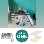 Lastvoodi lium&auml;ega Matelas 90x200 hall m&auml;nnipuidust
