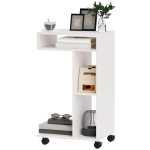 Abilaud valge C-kujuline 40x30x69 cm 3 sahtli ja riiuliga
