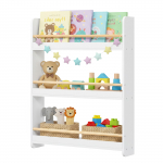 Laste raamaturiiul 12x60x75 cm valge puit