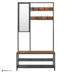 Esikunagi peegliga 98&times;35&times;180 cm must-pruun pingiga