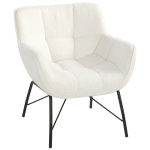 Tugitool 69 &times; 68 &times; 78,5 cm kreemvalge sherpa k&auml;etoed