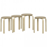 Taburet 4 tk 40x45 cm khaki puit virnastatav komplekt